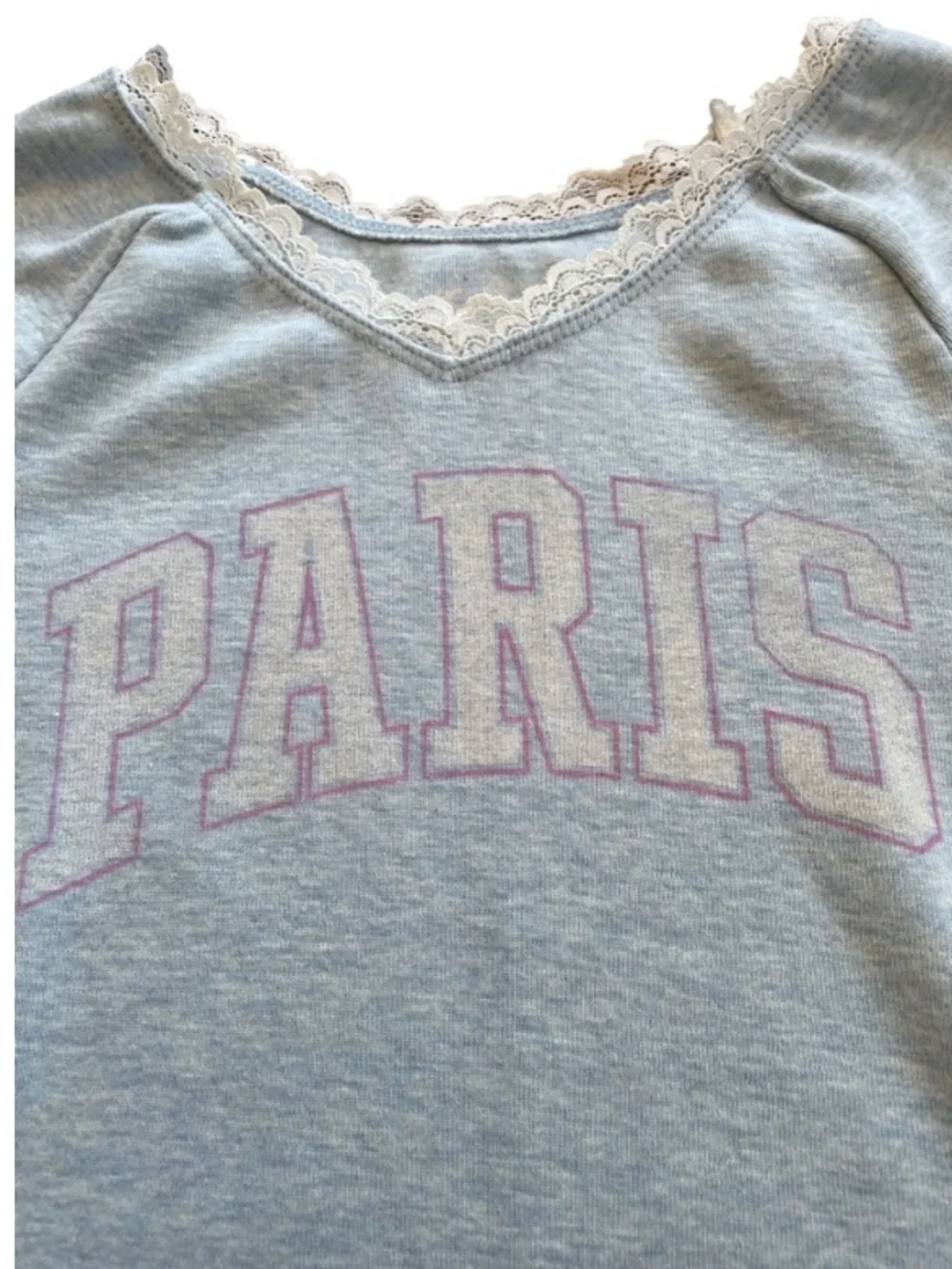 Girls 5/6 Justice Paris Lace Trim Tee